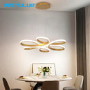 GobekUsa Gold Flower Acrylic Pendant Chandelier - Modern LED Ceiling Light