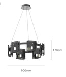 GobekUsa Elegant Smoky Glass Chandelier Ceiling Lighting for Dining Living Bedroom
