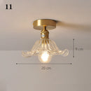 GobekUsa Glass Shade Pendant Ceiling Lamp for Kitchen Aisle Bedroom LED Lights Fixtures