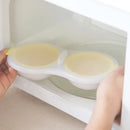 GobekUsa Egg Boiler & Steamer Double Cup with Lid for Kitchen, Microwave-safe Boiled Egg Mold