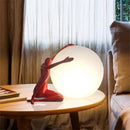 GobekUsa Ball Holding Character Resins Lamp for Living Room Bedroom
