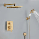 GobekUsa Brass 8" Rainfall Shower Faucet Set Wall Mounted Mixer System for Bath
