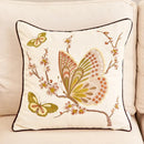GobekUsa Butterfly Tree Embroidered Cushion Cover for Office Sofa & Home Decoration.