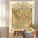 GobekUsa Cat Tarot Tapestry: Fate & Moon Sun Aesthetic Decor for Bedroom