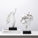GobekUsa Horse Head Statue Resin Figurine Home Decor Sculpture
