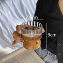 GobekUsa Glass Cocktail Cups Set, Pink Juice & Water Cup, Nordic Style Design