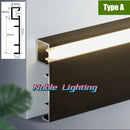 GobekUsa 5cm LED Aluminium Profile Baseboard for Surface Mounted Linear Lighting