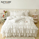 GobekUsa Lace Ruffle Princess Bedding Set with Bed Skirt & Pillowcases