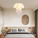 GobekUsa Jellyfish Silk Chandelier: Romantic Pendant Light for Living Room Bedroom Dining Room