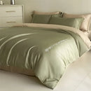 GobekUsa Cotton Embroidery Bedding Set, 4Pcs Duvet Cover Kit for Double Bed
