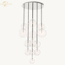 GobekUsa Clear Glass Globe Cluster Chandeliers Pendant Lights for Living Room and Staircase