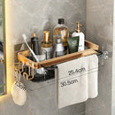 GobekUsa Aluminum Corner Bathroom Shelf with Towel Holder