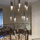 GobekUsa Crystal LED Staircase Chandelier: Modern Luxury Ceiling Lighting for Living Room Hall Loft