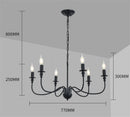 GobekUsa Black Iron Chandelier LED Candle Light Fixture for Home & Hospitality