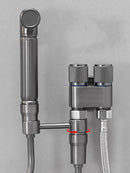 GobekUsa Brass Bidet Faucet Set with High Pressure Spray Gun - Gray