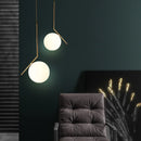 GobekUsa Glass Ball Pendant Light Fixture Modern Hanging Lamp for Bedroom Dining Room