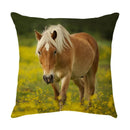 GobekUsa Galloping Horse Pillowcase: Wild Horse Print Linen Cushion Cover for Home Decoration