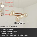 GobekUsa Black Magic Bean Ceiling Chandelier with Golden Lamp Body Glass Pendant Light