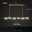 GobekUsa LED Ripples Glass Chandelier: Modern Luxury for Living Room, Bedroom, Kitchen, Bar