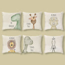 GobekUsa Cartoon Animal Linen Pillowcase | Home Decor Throw Pillow Covers for Sofa
