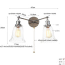 GobekUsa 2 Head LED Wall Lamps Iron Glass Bedroom Stair Light Fixtures
