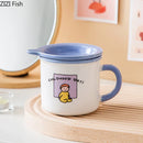 GobekUsa Lovers Cartoon Pattern Porcelain Coffee Mug Tea Cup for Dining Table