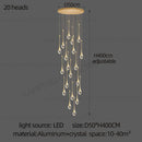 GobekUsa Crystal Chandelier: Modern LED Water Droplet Staircase Light