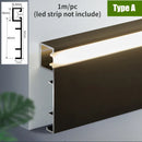 GobekUsa 5cm LED Aluminium Profile Baseboard for Surface Mounted Linear Lighting