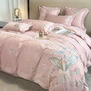 GobekUsa Chic Flowers Embroidery Princess Bedding Set - 100% Egyptian Cotton - Duvet Cover, Sheet, Pillowcases