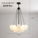 GobekUsa Glass Chandelier: Nordic 19/37 Ball LED Lighting, Black Gold Pendant for Home Décor
