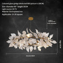 GobekUsa Ginkgo Leaf Crystal Chandelier - Elegant LED Pendant Lamp for Dining & Living Room