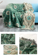 GobekUsa Bohemian Cotton Sofa Throw Blanket - Double Side Bed Cover & Cushion - All Seasons Quilt