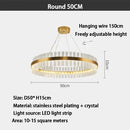 GobekUsa Crystal LED Ring Chandelier: Modern Home Lighting Fixture