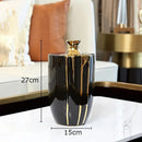 GobekUsa Elegant Black Gold Ceramic Vase for Modern Luxury Flower Decoration