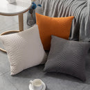 GobekUsa Blue Wave Crimping Quilted Cushion Cover for Home Sofa Bed Decor
