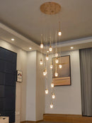 GobekUsa Crystal Chandelier: Modern LED Water Droplet Staircase Light