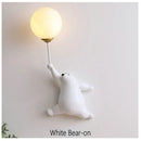 GobekUsa Bear Wall Lamp | Cute Nordic Cartoon Design for Girls Bedroom, Study, Dormitory