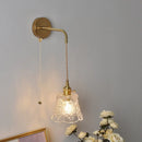 GobekUsa Glass Clear LED Wall Light Fixture, Modern Copper Wall Lamp