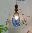 GobekUsa Butterfly Tiffany Glass Pendant Lamp Modern Nordic LED Hanging Light
