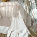 GobekUsa French Flowers Lace Ruffles Bedding Set with Silky Soft Lyocell Cotton