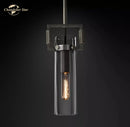 GobekUsa LED Glass Cylinder Pendant Lights - Modern Kitchen Island Chandeliers