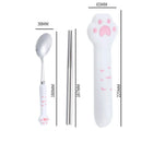 GobekUsa Kawaii Cat Claw Cutlery Set for Kids - Portable Outdoor Tableware Kit