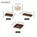 GobekUsa Light Luxury Glass Fruit Plate with Bamboo Wood Compartment