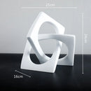 GobekUsa Geometric Cross Square Ring Sculpture White - Home Decor Ornament