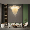 GobekUsa Glazed Gold LED Chandelier for Living Room Clubhouse Villa