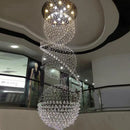 GobekUsa Crystal LED Chandelier: Modern Spiral Fixture for Dining, Living Room, Bedroom, Staircase