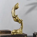 GobekUsa Giraffe Head Sculpture Resin Animal Statue Interior Golden Ornaments