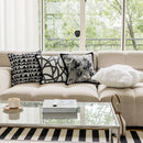 GobekUsa Geometric Jacquard Embroidered Pillow Cover in Modern Minimalist Black and White Style