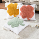 GobekUsa Boho Tufted Embroidered Cotton Canvas Cushion Cover Grey Beige Tassel Pillowcase