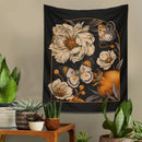 GobekUsa Butterfly Flower Tapestry Wall Hanging - Bohemian Botanical Celestial Floral Decor